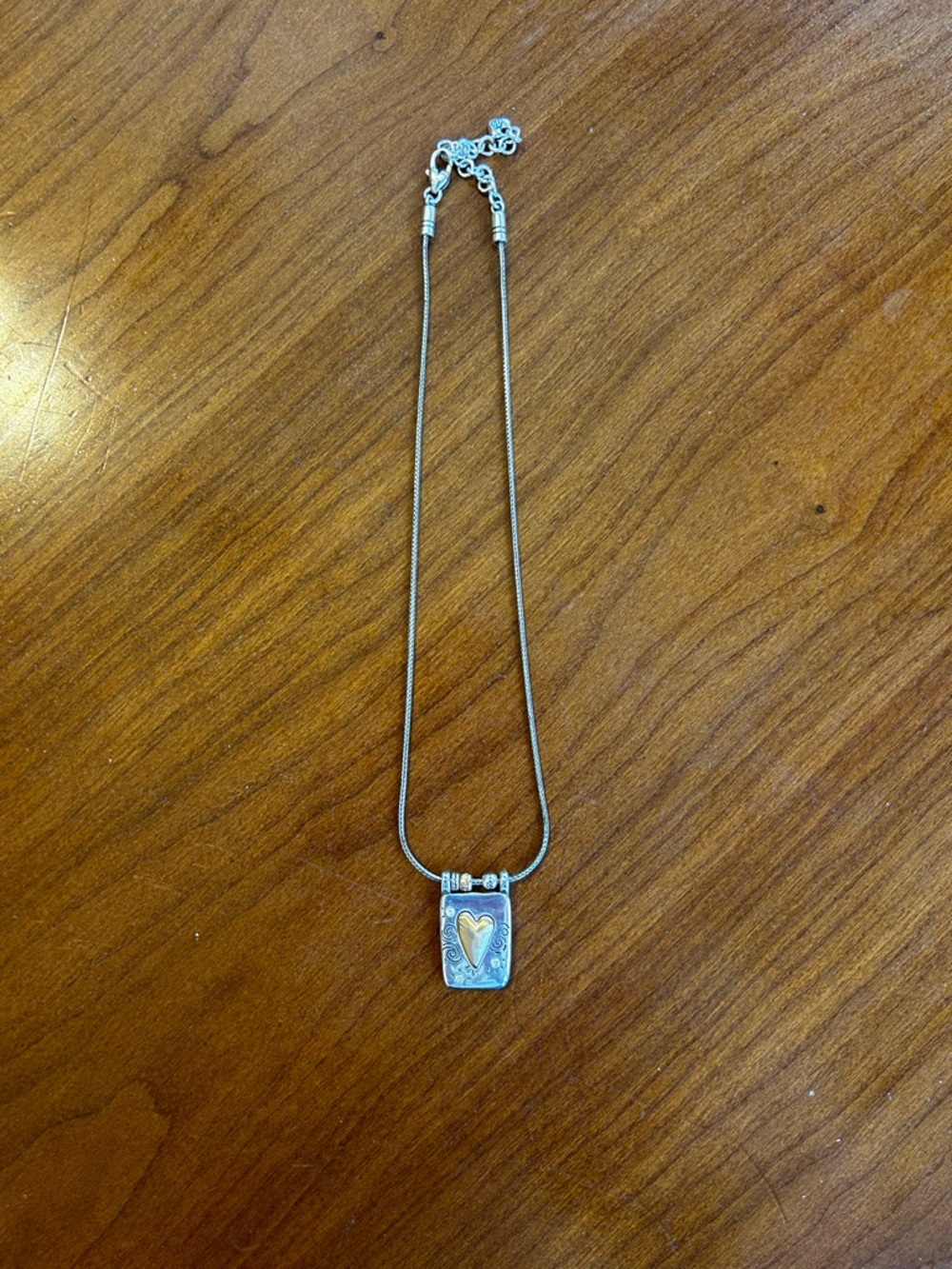 Brighton "Remember Your Heart" Two-Tone Pendant Necklace with Crystals - Picture 6 of 8